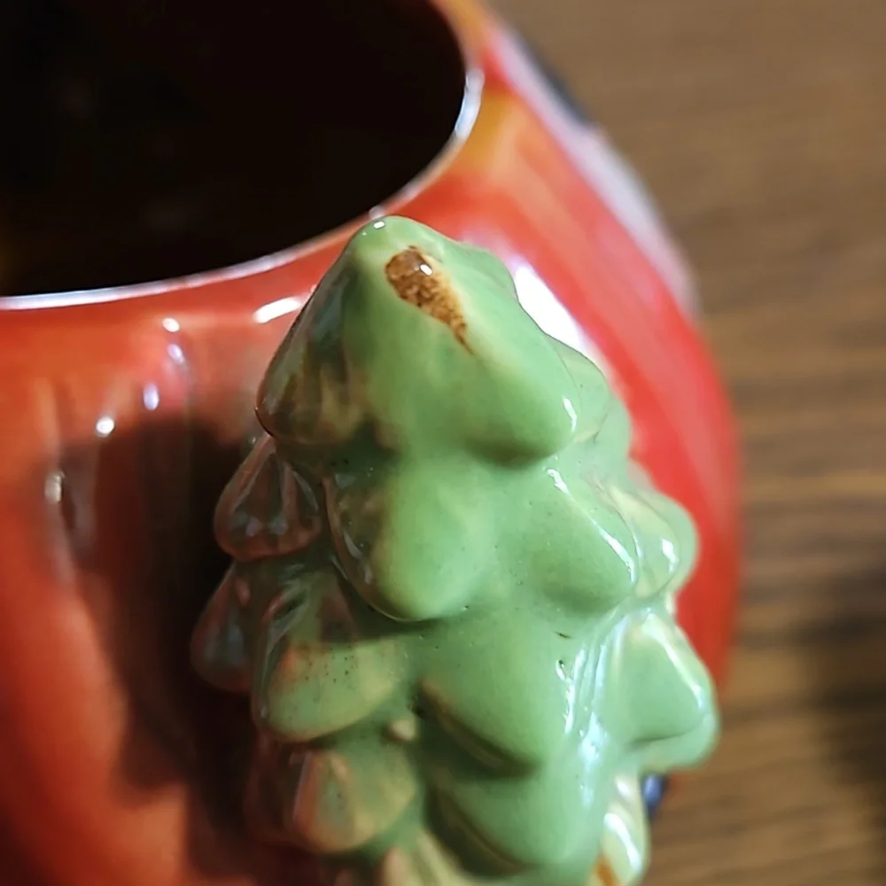 Vintage Large Snowman with Christmas Tree Ceramic Cookie Jar